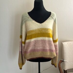 Multi color knit sweater size large